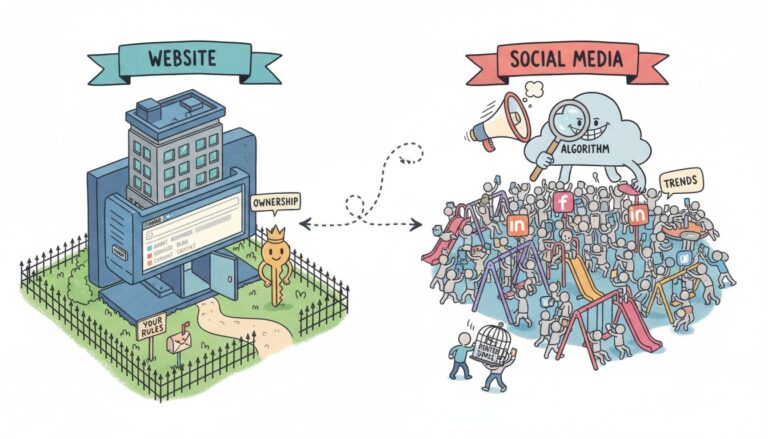 website vs social media